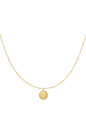 Necklace double round coin - gold h5 