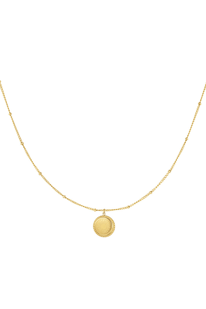 Necklace double round coin - gold 