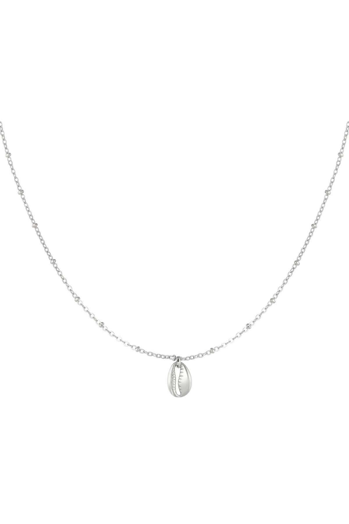 Link chain with shell - silver 