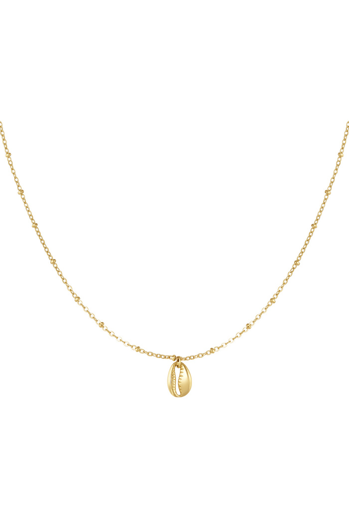 Link chain with shell - gold 