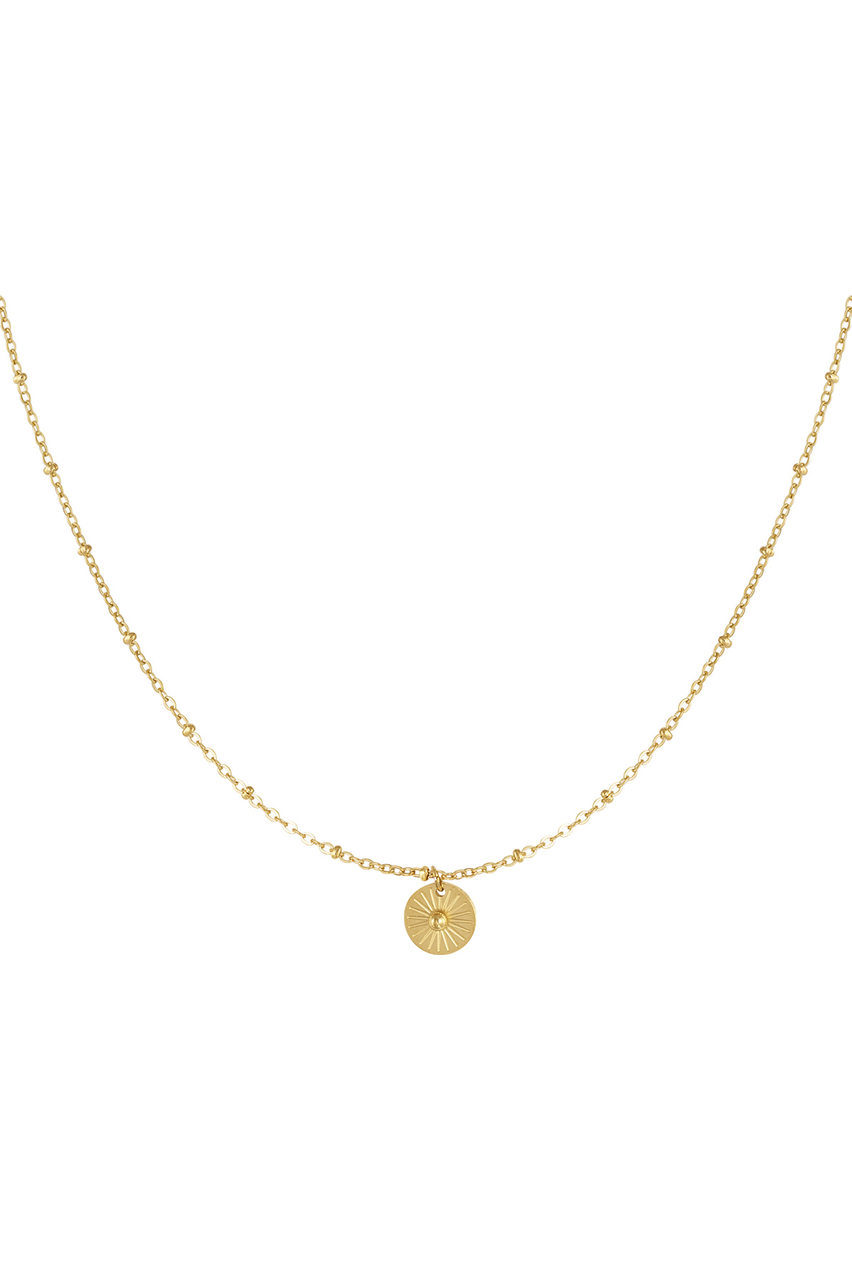 Necklace with round coin - gold