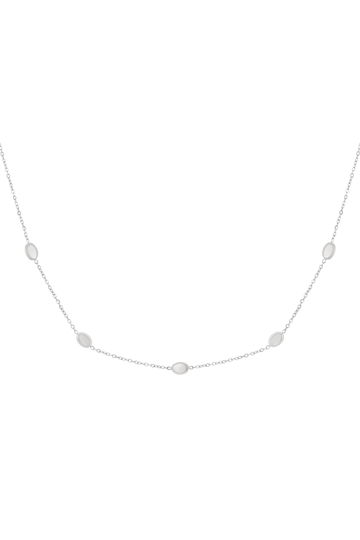 Necklace with 5 stones - silver h5 