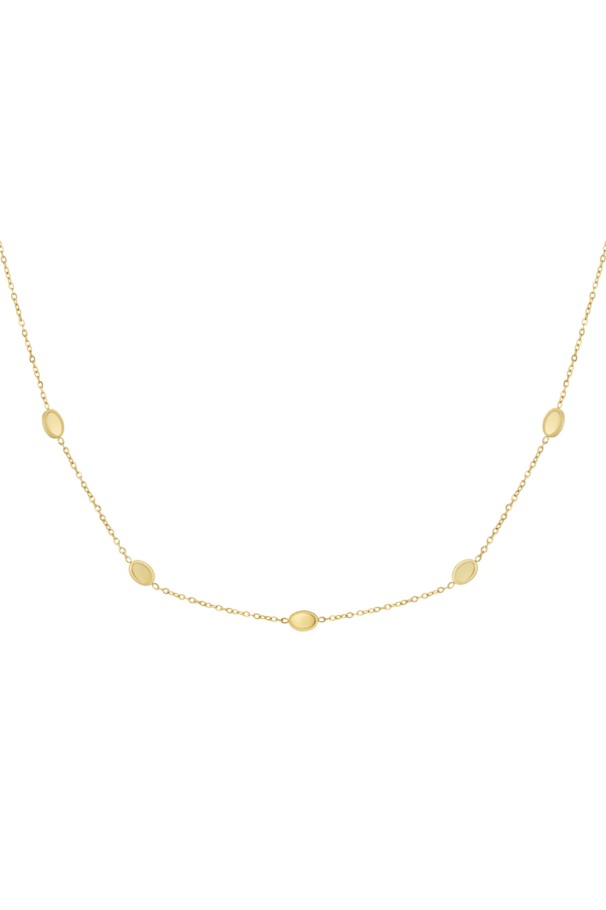 Necklace with 5 stones - gold 