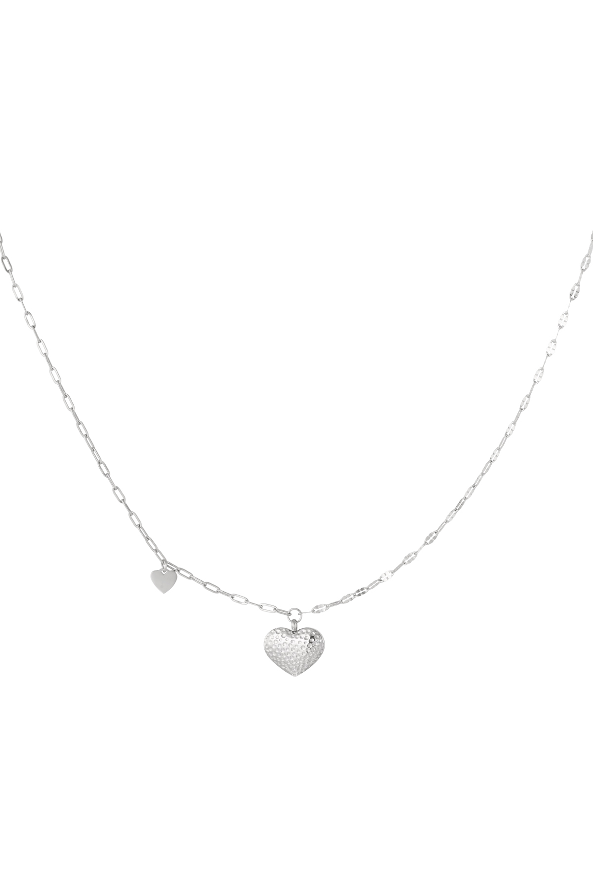 Link chain double heart - silver h5 