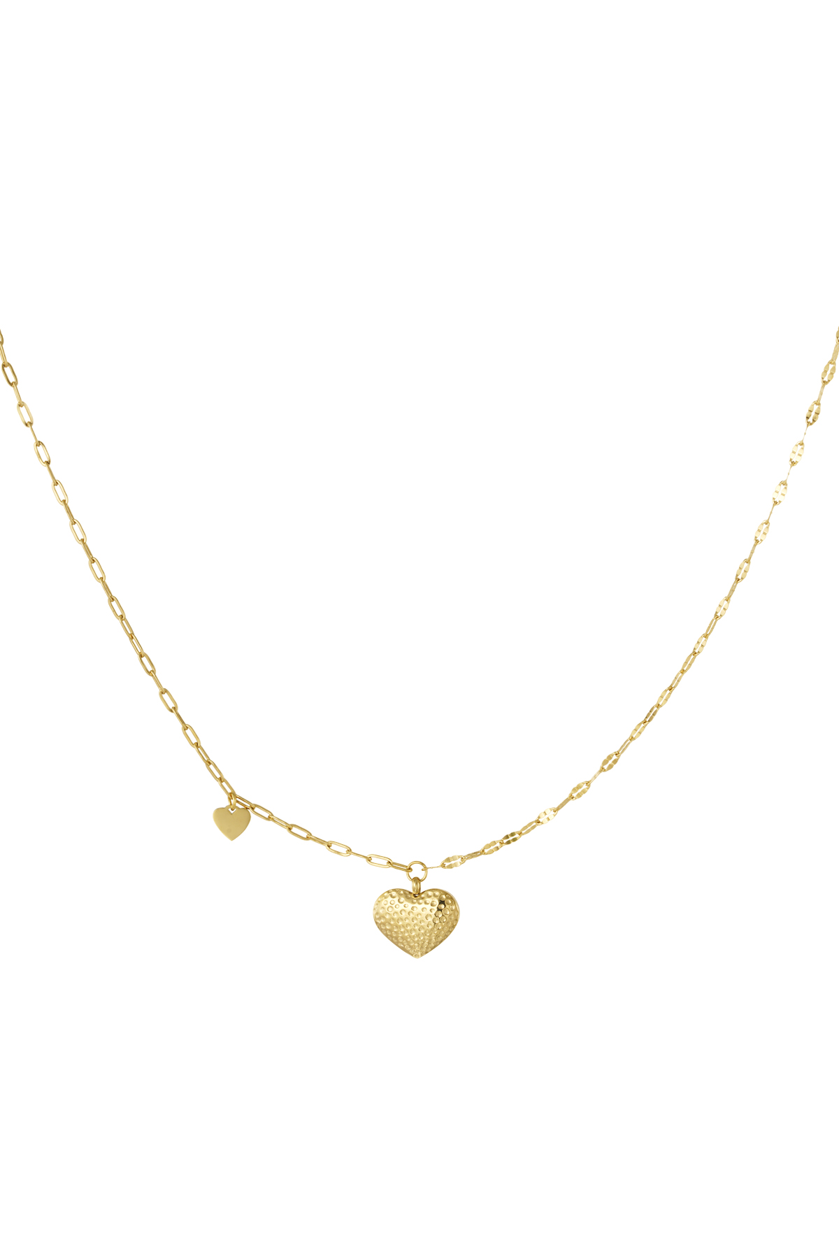 Link chain double heart - Gold color 2