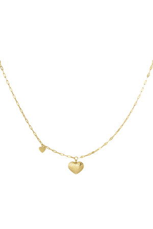 Cadena de eslabones doble corazón - oro h5 