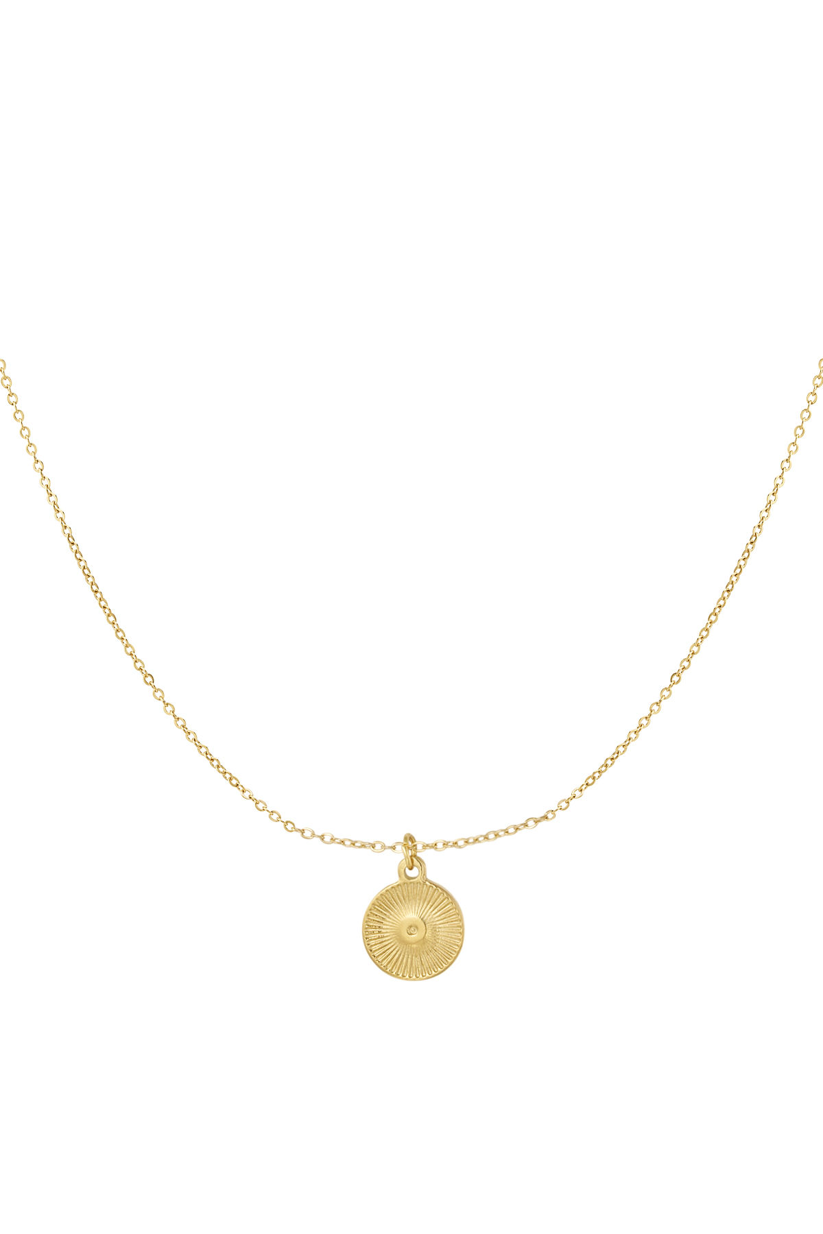 Necklace round coin - gold h5 