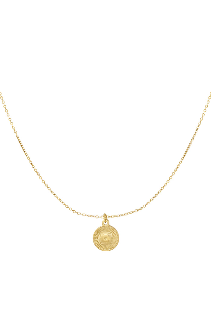 Necklace round coin - gold 
