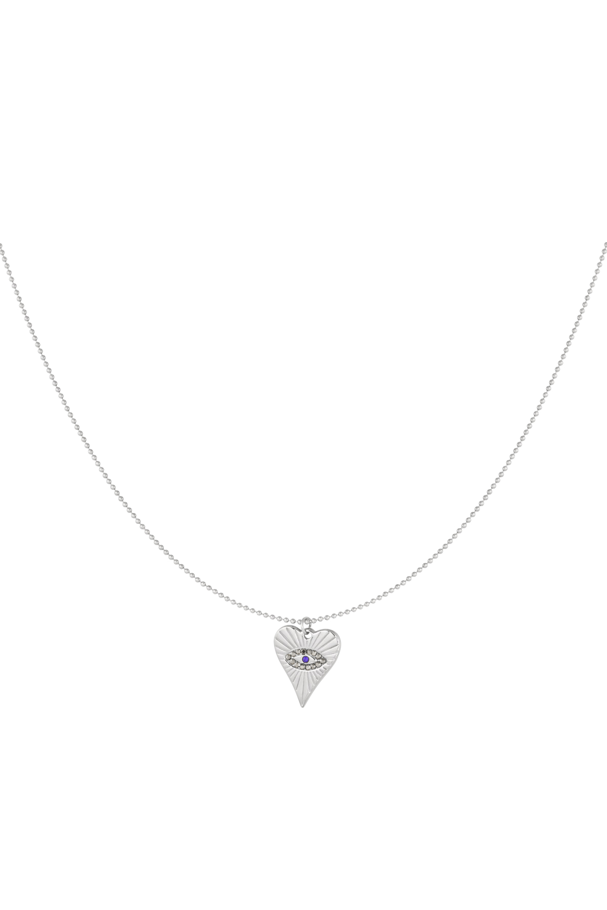 Necklace heart with eye - Silver Color color 2