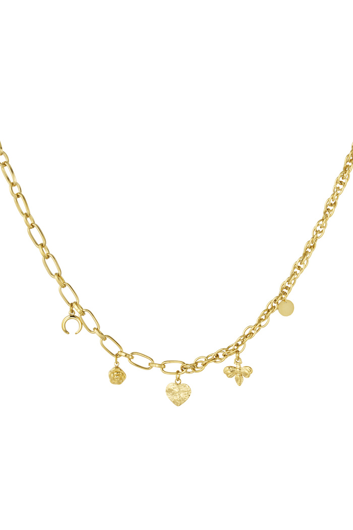 Chain links with charms - gold 