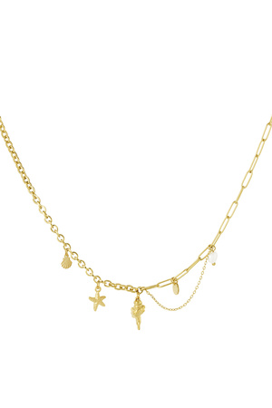 Necklace summer charms - gold h5 