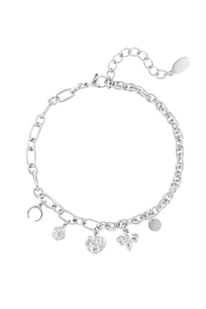 Anklet links with charms - silver h5 