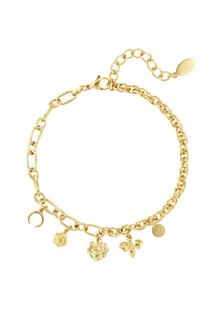 Anklet links with charms - gold h5 