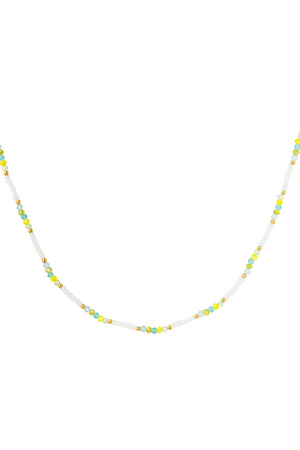 Necklace beads gold detail - white/multi h5 