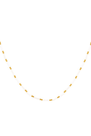 Collana piccole perle colorate - bianco/oro h5 
