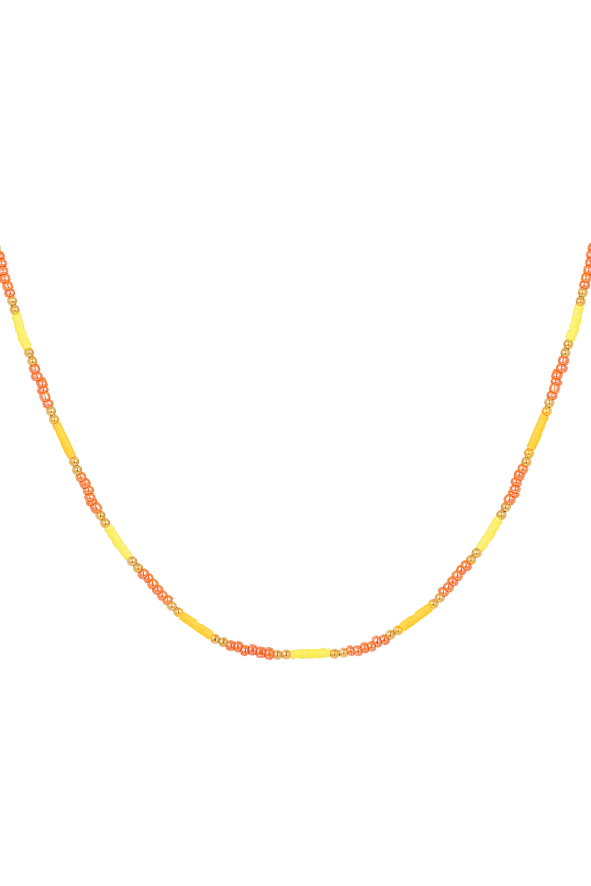 Necklace small colorful beads - yellow/orange 2