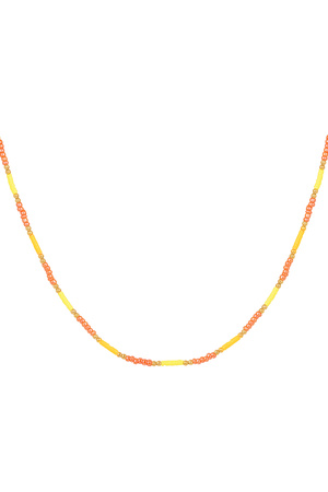 Collier petites perles colorées - jaune/orange h5 