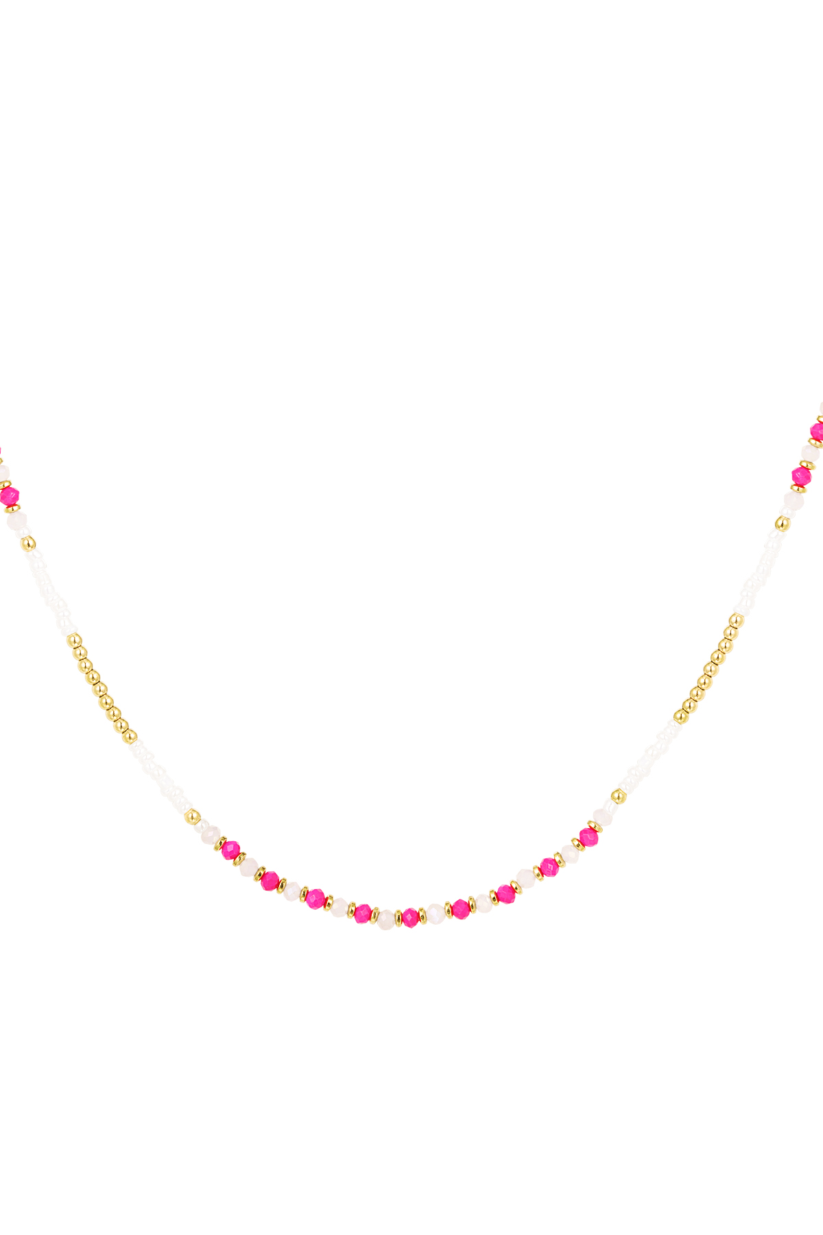 Necklace beaded party - pink/white h5 