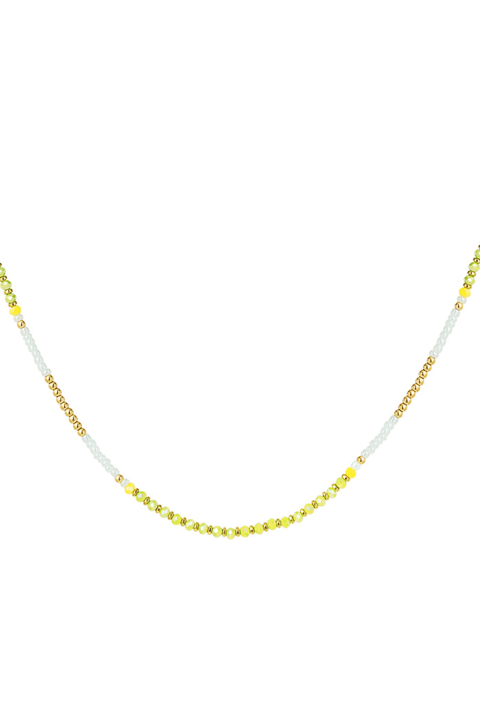 Necklace beaded party - yellow/white 