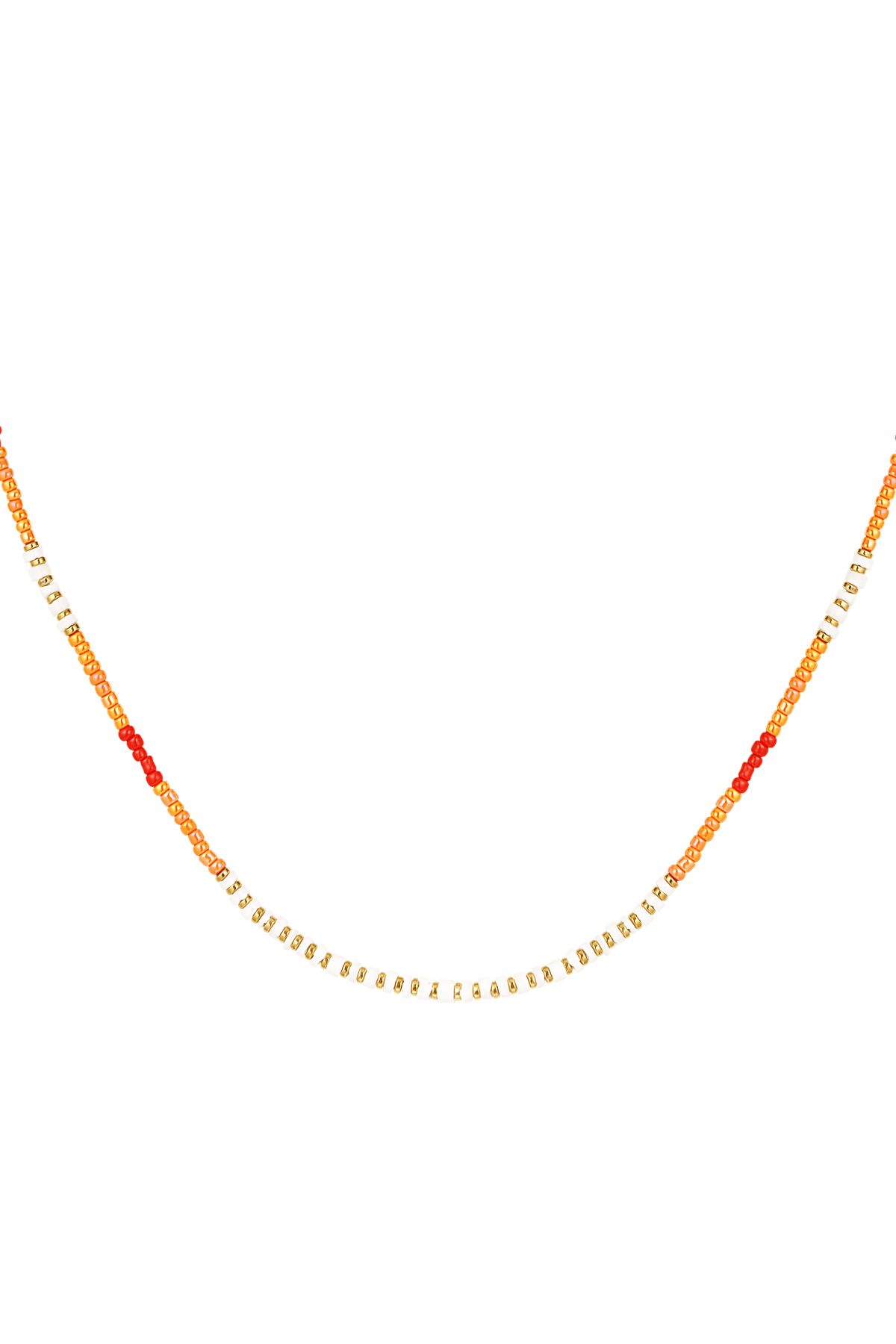 Necklace beaded party - orange/gold h5 