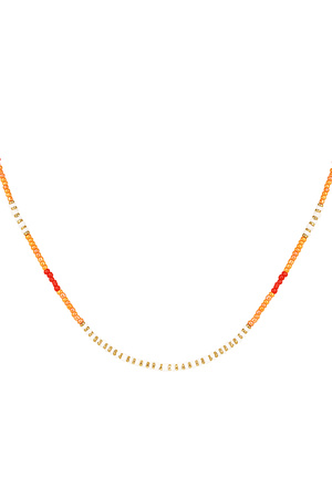 Necklace beaded party - orange/gold h5 
