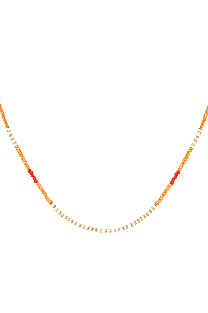 Collar beaded party - naranja/dorado 