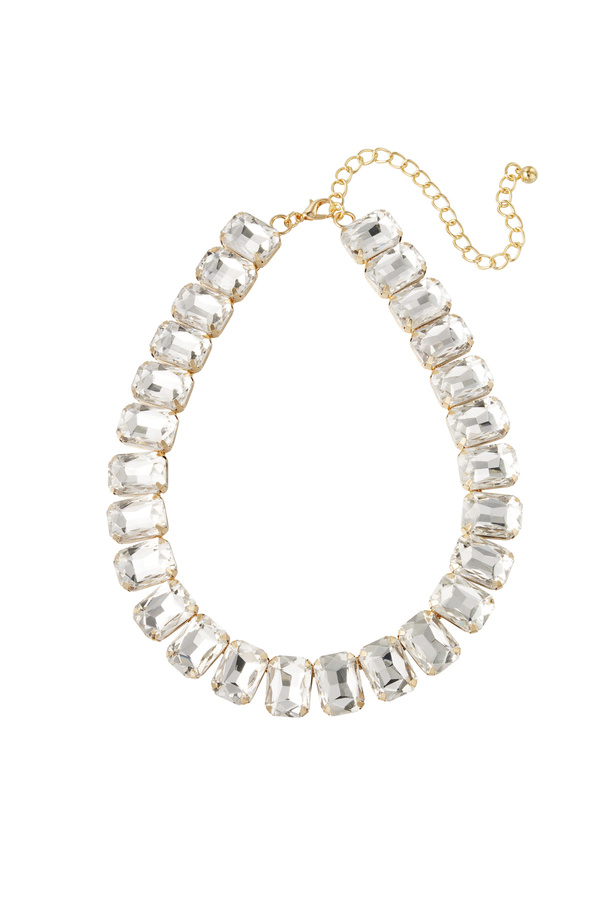 Collier glamour - blanc/or