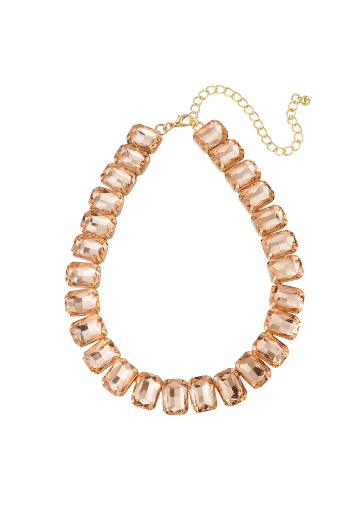 Collier glamour - corail/or 