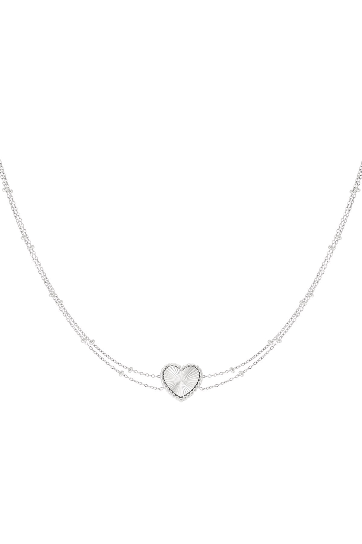 Necklace heart with balls - silver