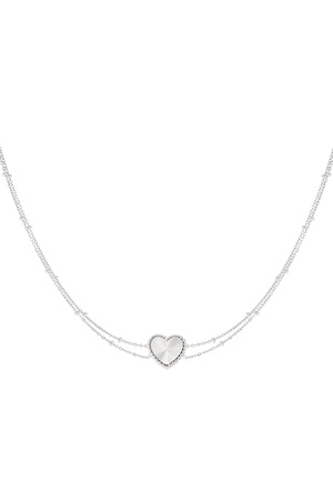 Necklace heart with balls - silver h5 