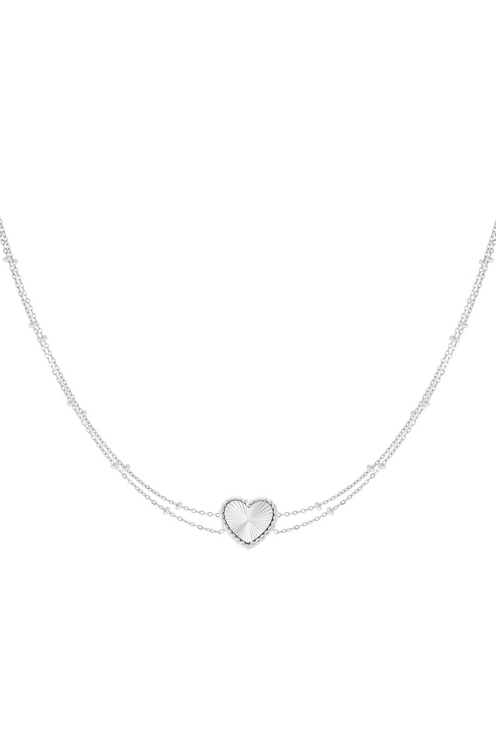 Necklace heart with balls - silver 