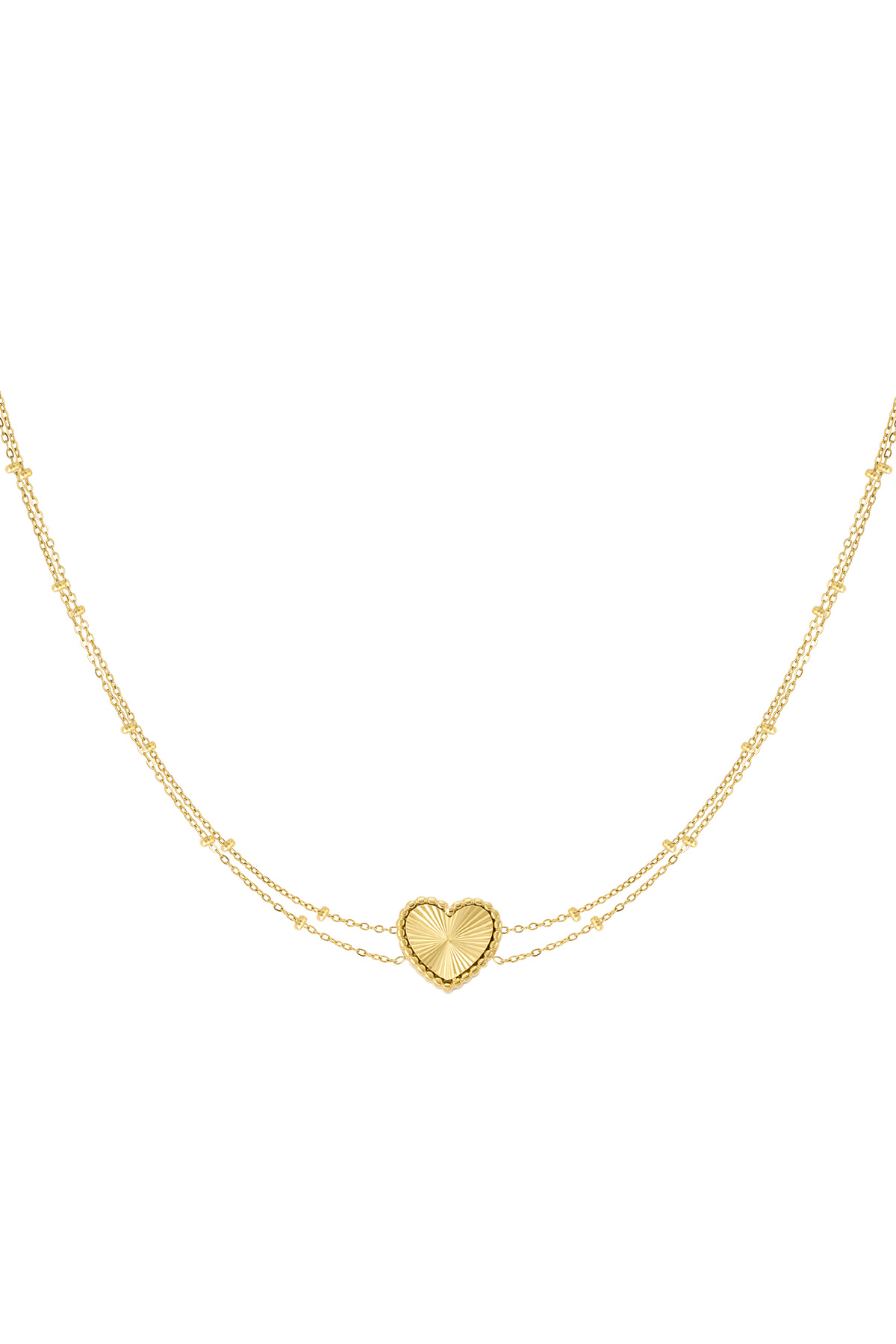 Necklace heart with balls - Gold color