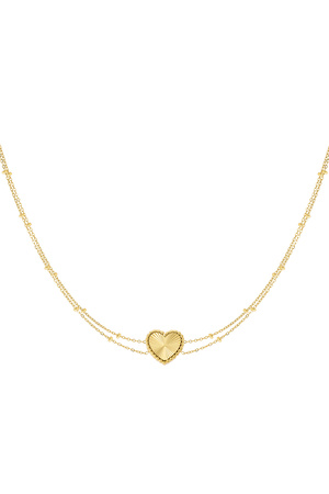Necklace heart with balls - gold h5 