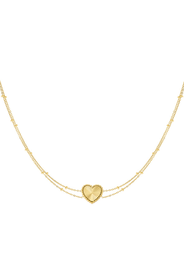 Necklace heart with balls - gold