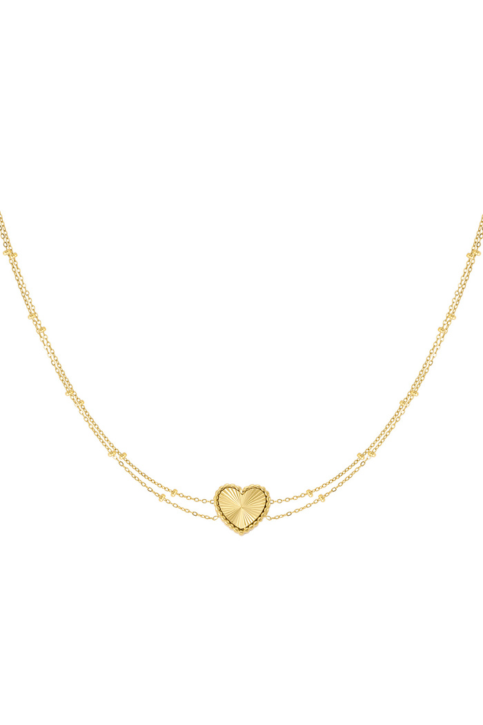 Necklace heart with balls - gold 