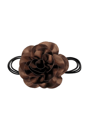 Collar cuerda flor brillante - marrón h5 