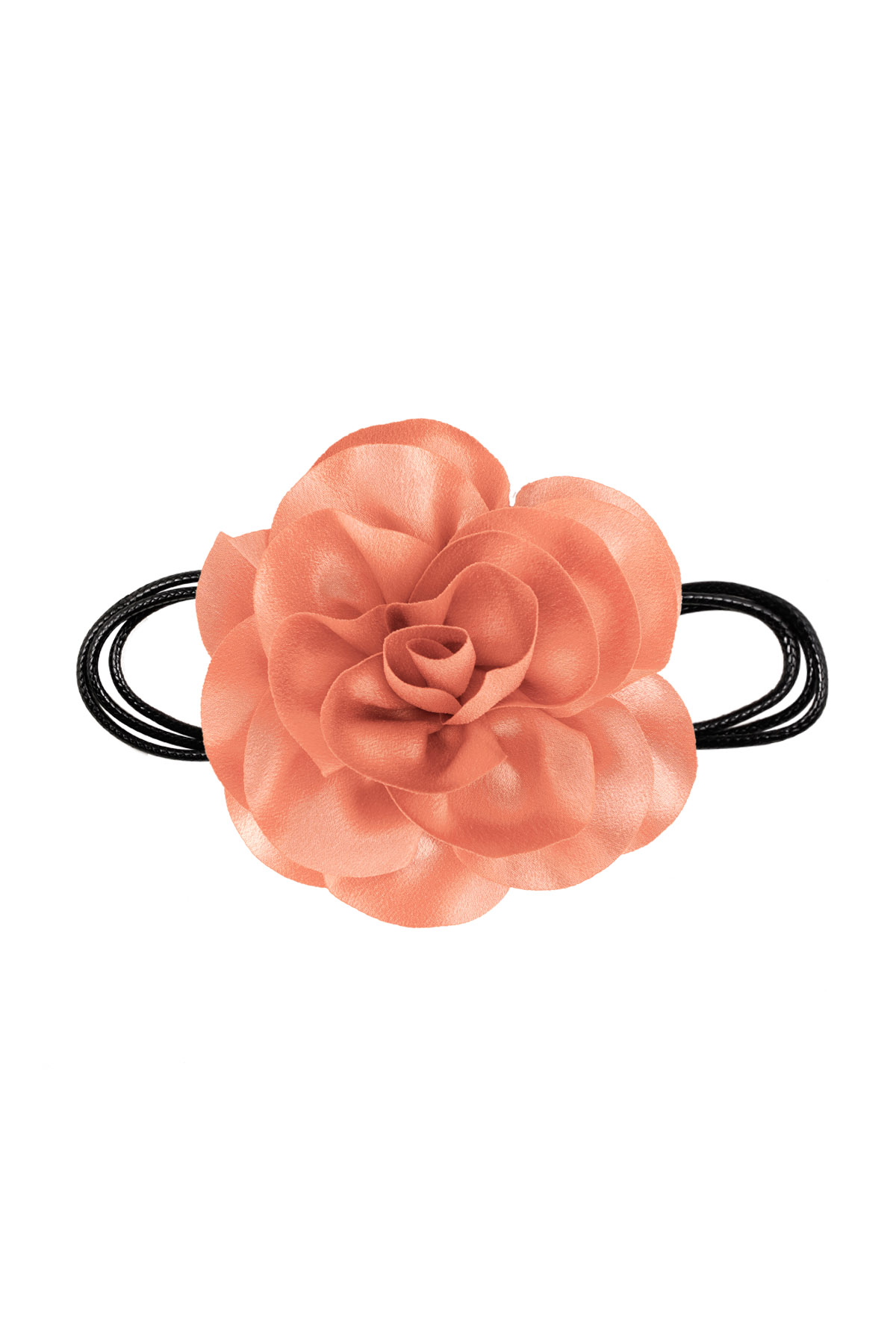 Necklace rope shiny flower - light pink