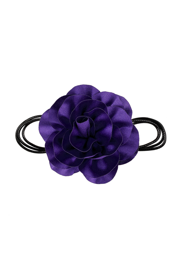 Necklace rope shiny flower - blue 
