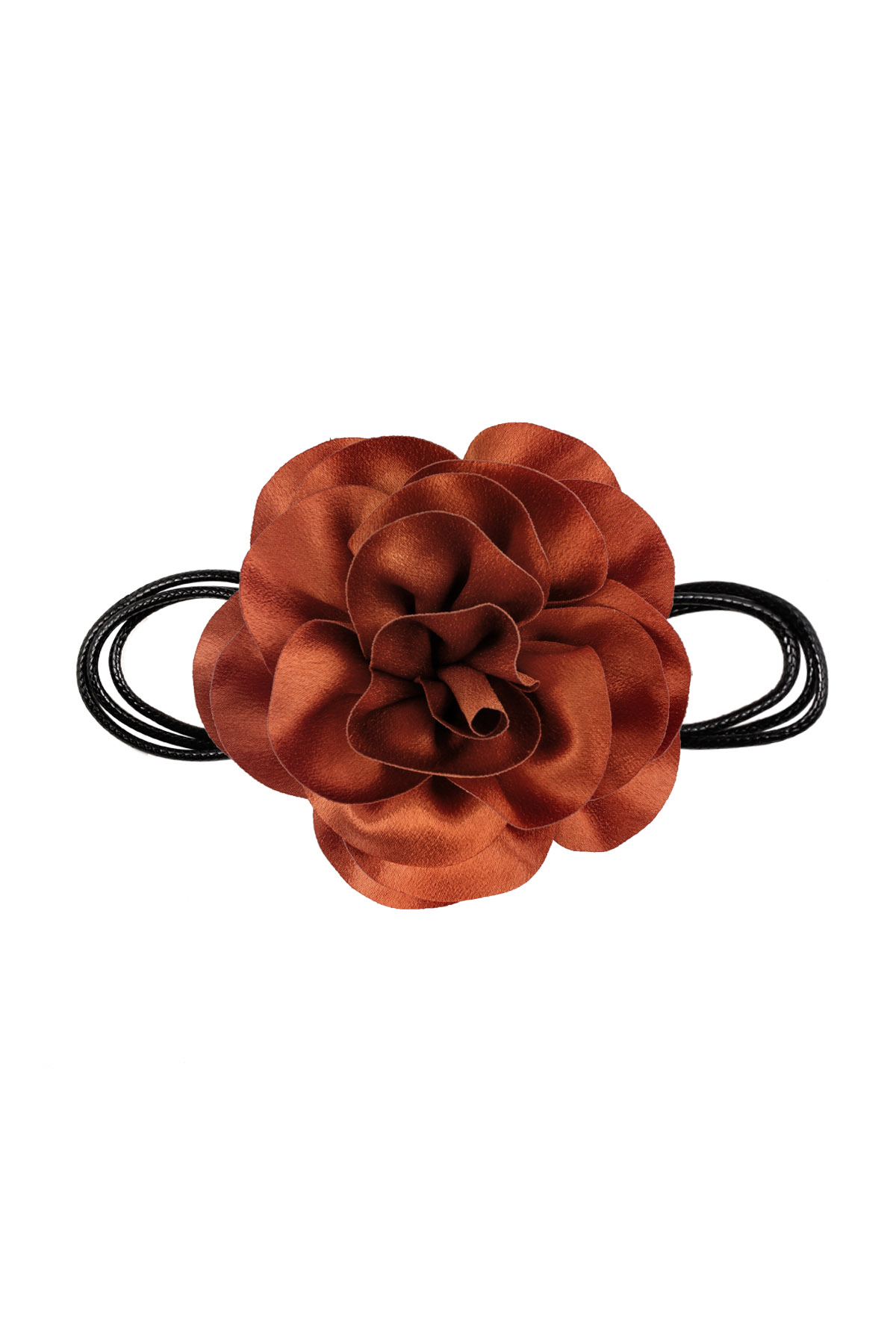 Chain rope shiny flower - orange h5 