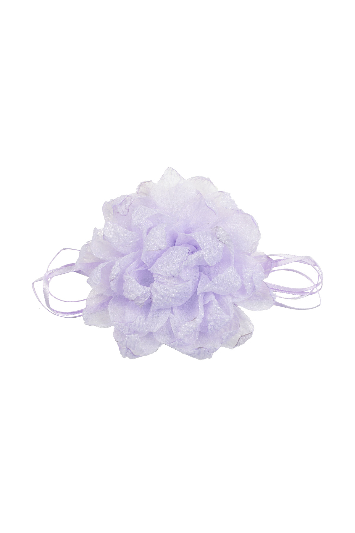 Necklace ribbon with flower - lilac 2