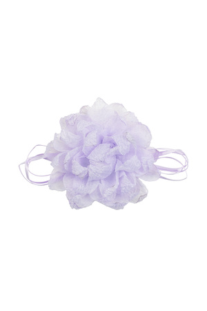 Collier ruban avec fleur - lilas h5 