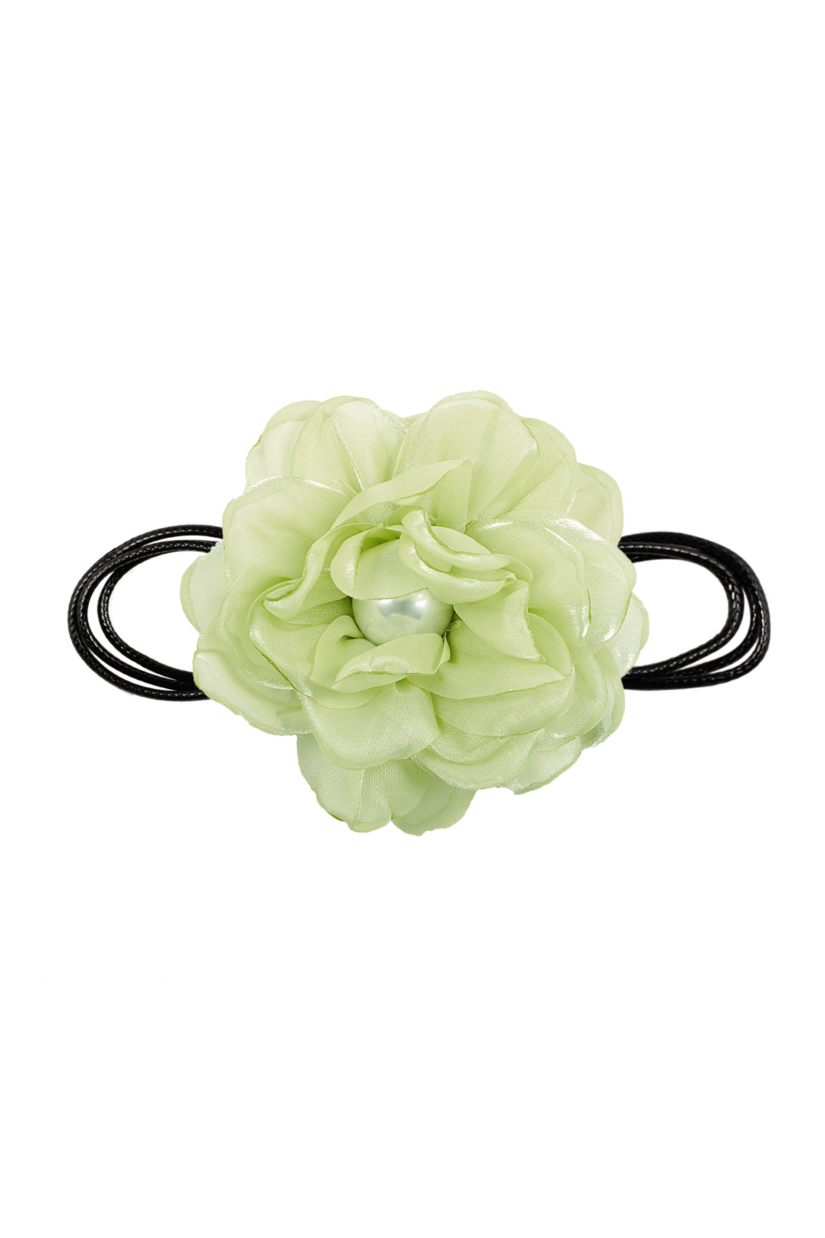 Cadena de cuerda con flor - verde 