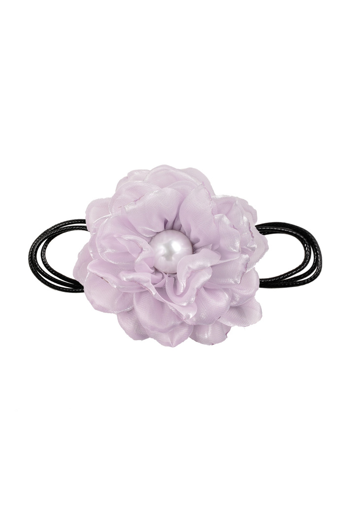 Chain rope with flower - lilac 