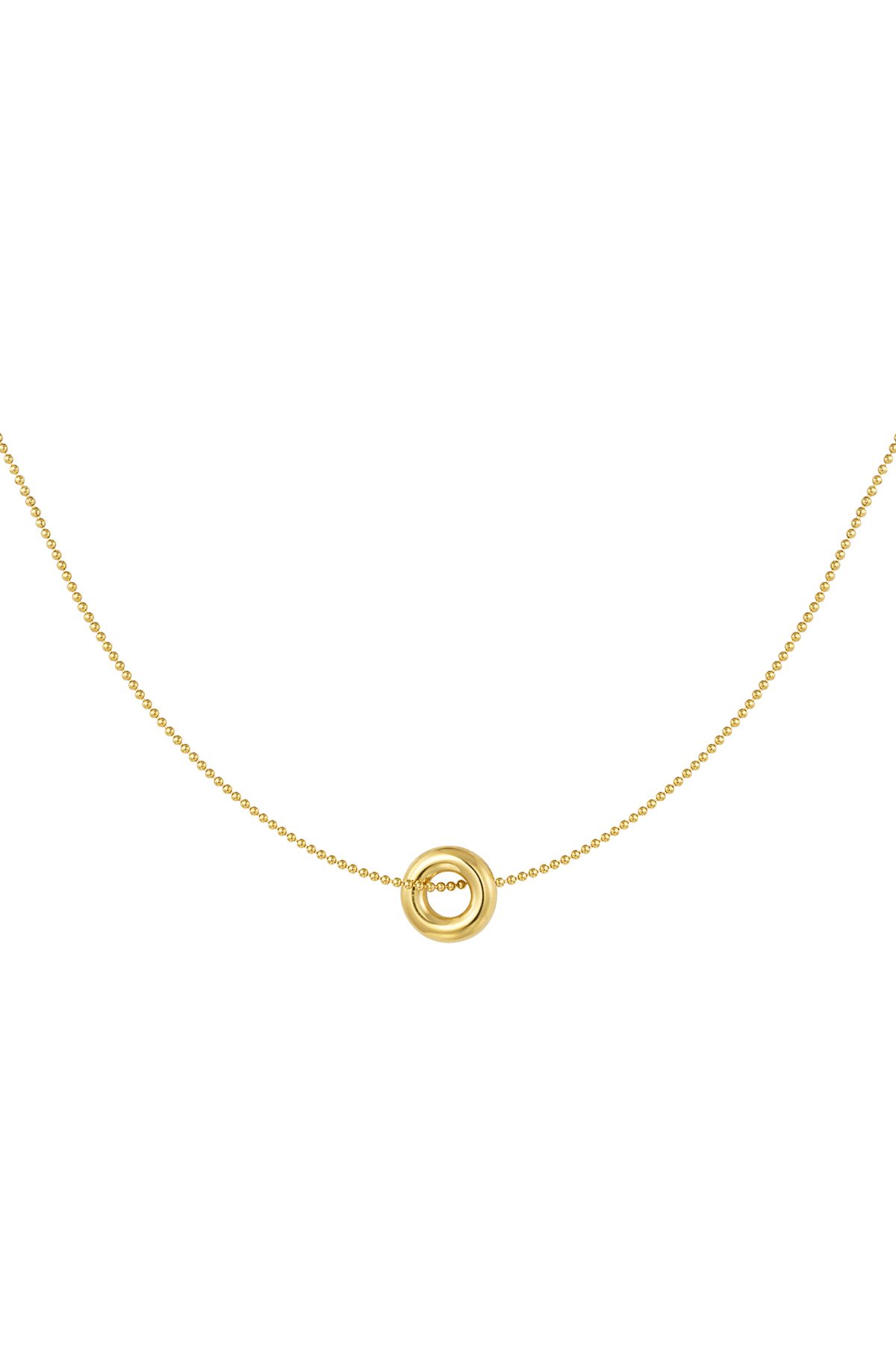 Halskette mit Donut-Anhänger – Gold