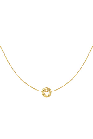 Necklace donut charm - gold h5 