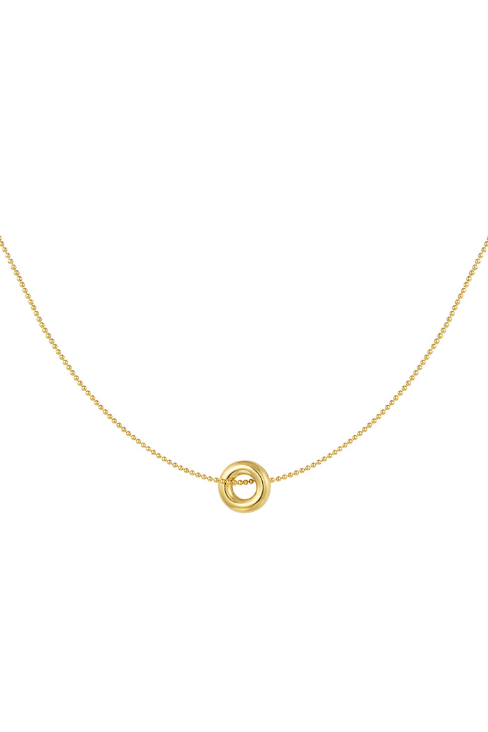 Necklace donut charm - gold 