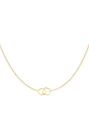Chain connected square & round - gold h5 