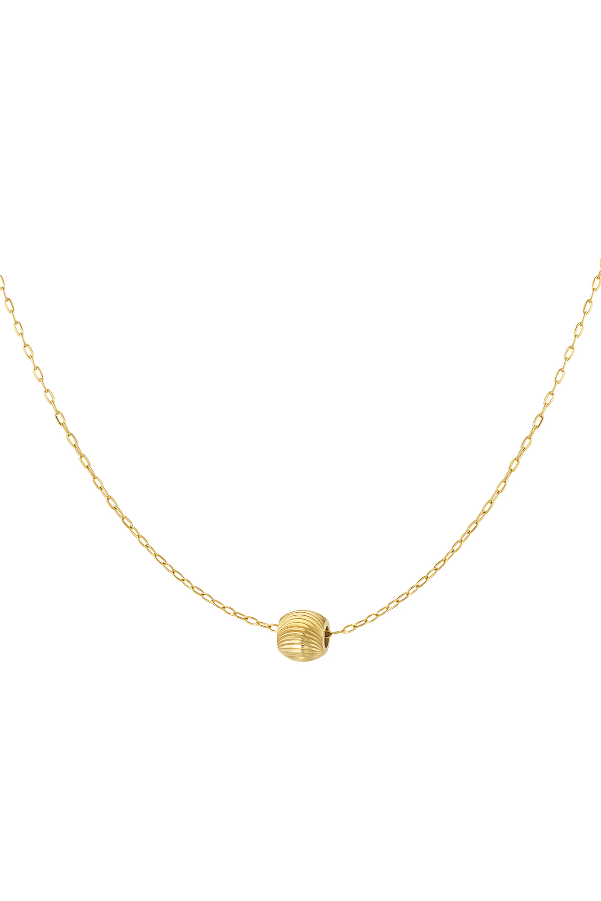 Halskette mit rundem Anhänger und Aufdruck – Gold