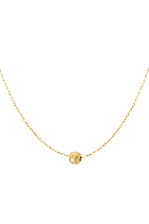 Necklace round charm with print - gold h5 