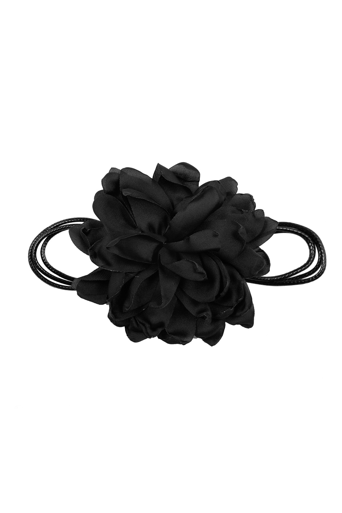Collier grande fleur - noir h5 